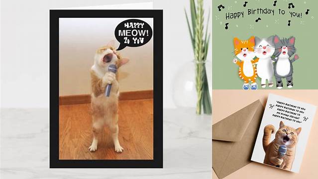 The Singing Cat Birthday Card | Zazzle