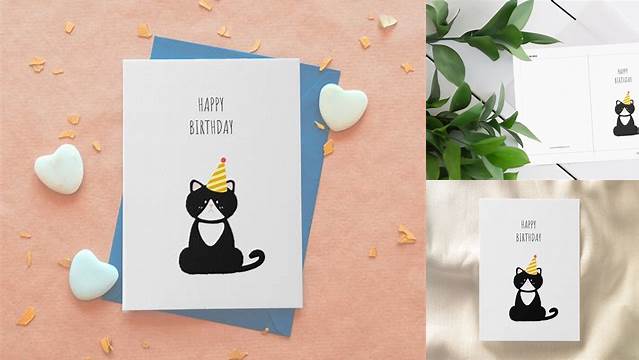 Tuxedo Black Cat Happy Birthday Printable Card Cute Kitten - Etsy