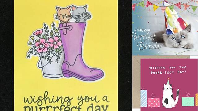 Wishing You A Purrrfect Day Kitten Birthday Greeting Card | Etsy in