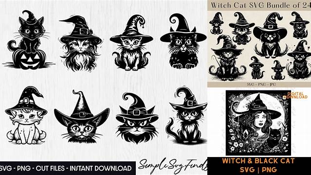 Witch cat bundle svg witch cat svg cat svg cat bundle | Etsy