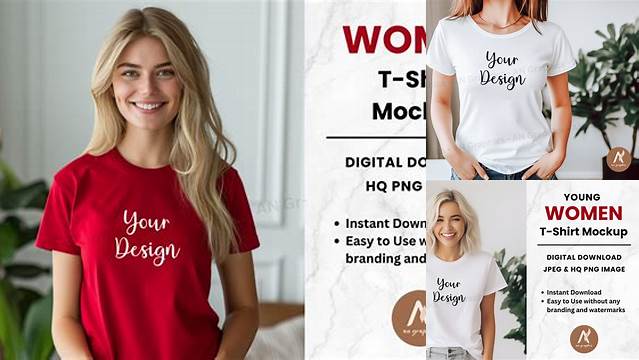 Women T-Shirt Mockup Design No - 0342