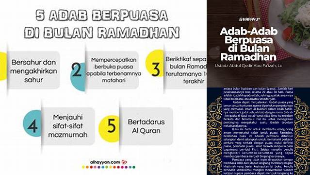 Adab Berpuasa Di Bulan Ramadhan