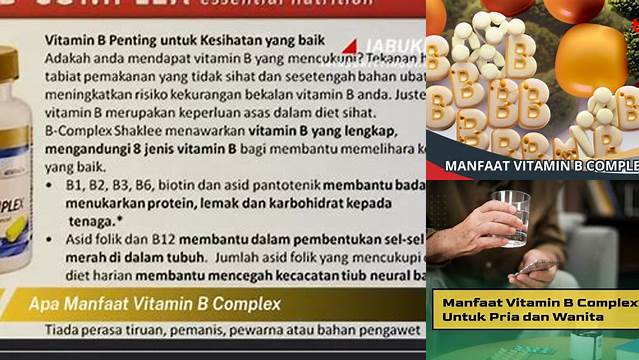 8 Manfaat Vitamin B Complex untuk Tubuh yang Lebih Sehat dan Berenergi