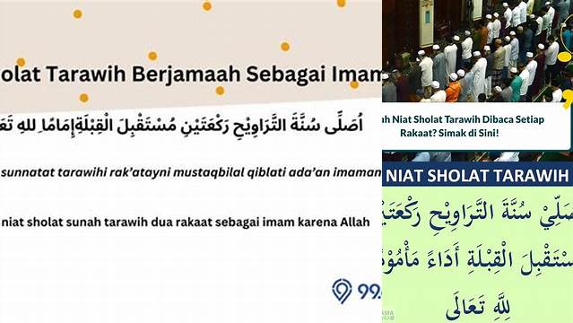 Apa Niat Sholat Tarawih