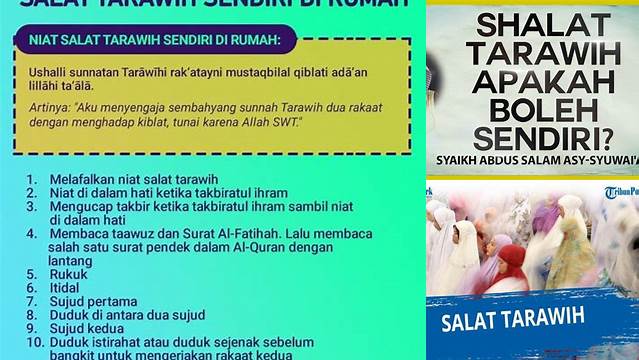 Temukan 9 Hal Penting tentang Shalat Tarawih Sendiri Jelang Idul Fitri