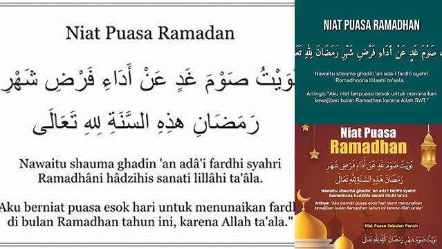 Arti Niat Puasa Ramadhan