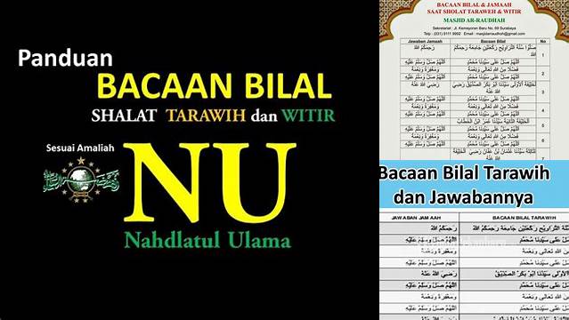 Bacaan Bilal Tarawih Nu