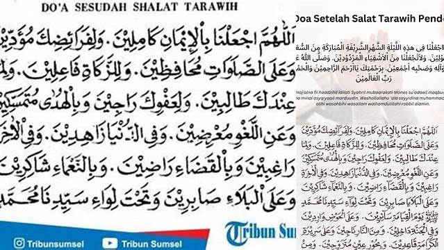 Bacaan Doa Setelah Tarawih