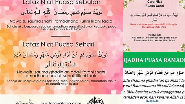 Bacaan Niat Ganti Puasa Ramadhan