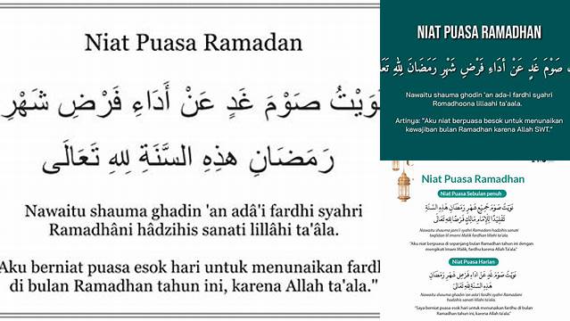 Bacaan Niat Puasa Ramadhan Dan Artinya