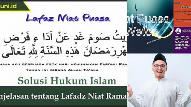 Bacaan Niat Puasa Weton Menurut Islam