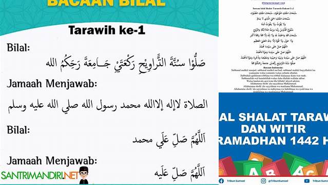 Bacaan Shalawat Tarawih 11 Rakaat