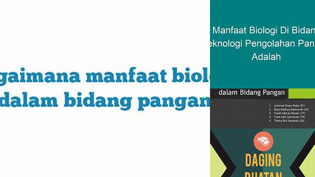 Temukan Manfaat Biologi dalam Pangan yang Jarang Diketahui