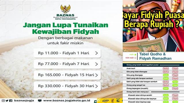 Berapa Bayar Fidyah Puasa Dengan Uang