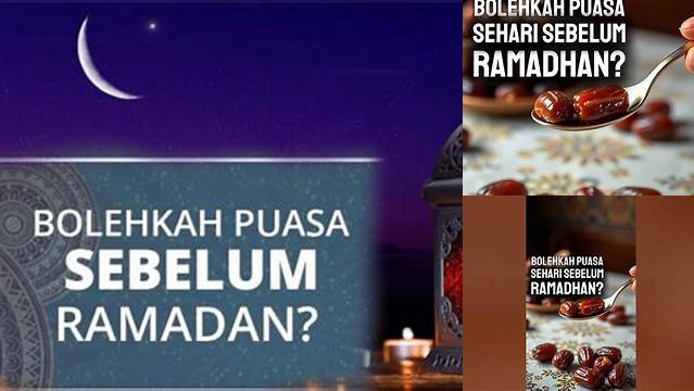 Bolehkah Puasa Sebelum Ramadhan
