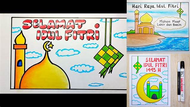 Cara Menggambar Hari Raya Idul Fitri