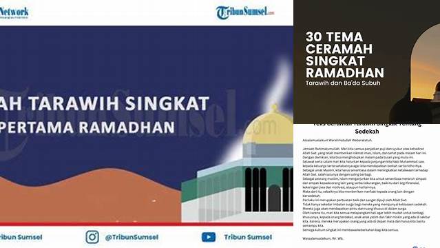 Ceramah Tarawih Ramadhan Singkat