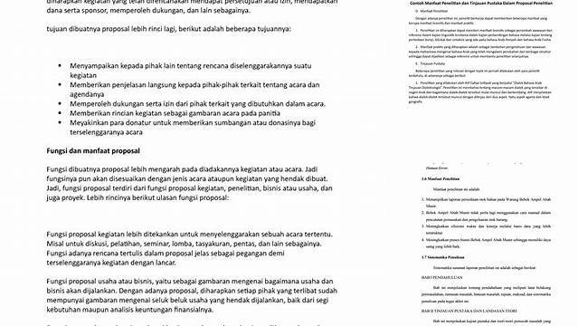 Temukan Manfaat Contoh Proposal yang Belum Diketahui!