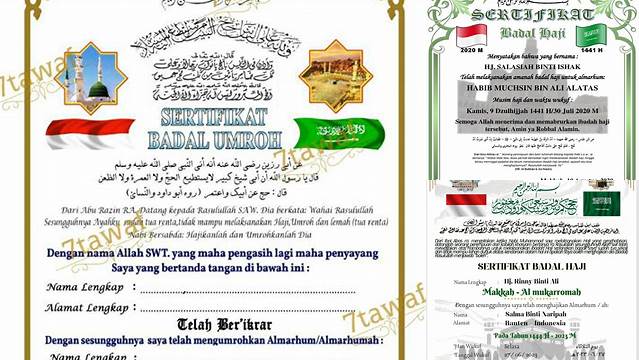 Contoh Sertifikat Badal Haji