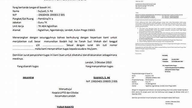 Contoh Surat Cuti Haji