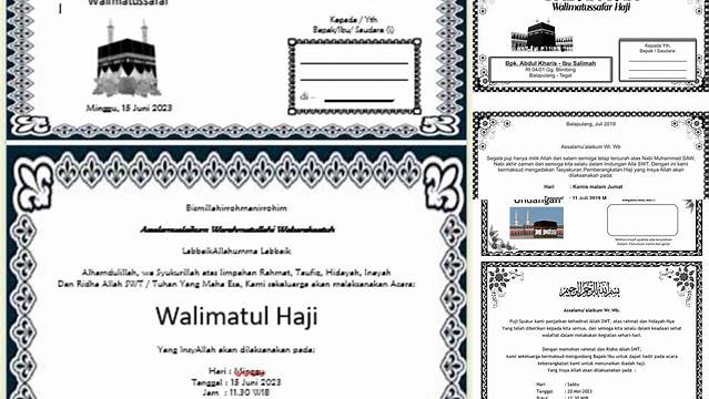 Contoh Undangan Walimatussafar Haji