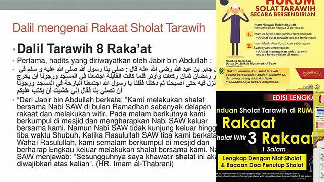 Dalil Shalat Tarawih 8 Rakaat