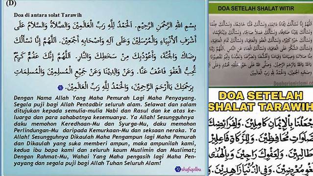 Doa Akhir Tarawih