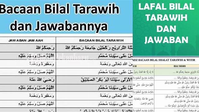 Doa Bilal Tarawih 11 Rakaat