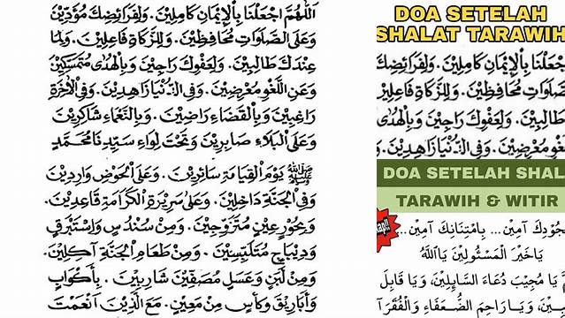 Doa Doa Tarawih