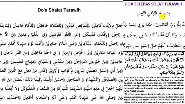 Doa Habis Sholat Tarawih