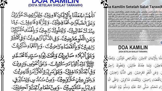 Inilah 10 Hal Penting tentang doa kamilin setelah sholat tarawih  untuk meraih keberkahan Idul Fitri