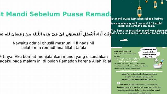 Doa Mandi Niat Puasa Ramadhan