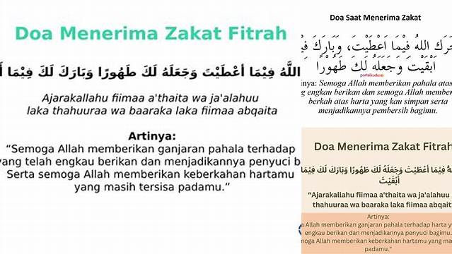 Doa Menerima Zakat Fitrah Beserta Artinya