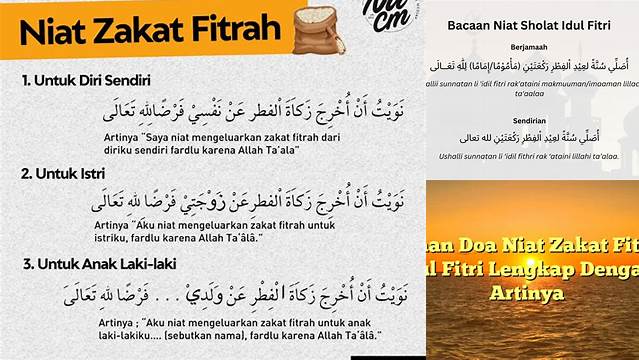 Doa Niat Fitrah Idul Fitri