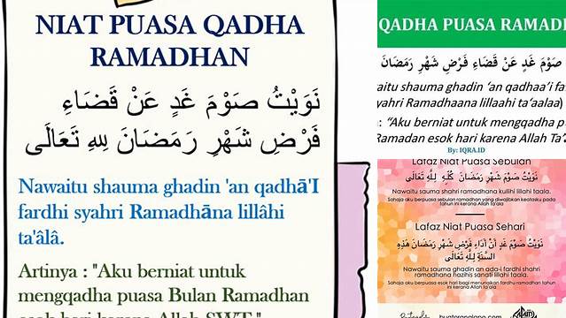 Doa Niat Puasa Qadha