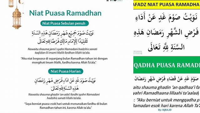 Doa Niat Sahur Hutang Puasa Ramadhan