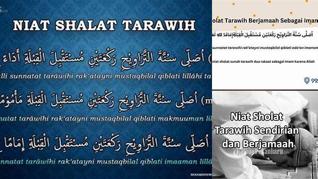 Doa Niat Tarawih Berjamaah