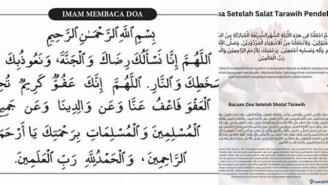 Doa Sebelum Tarawih