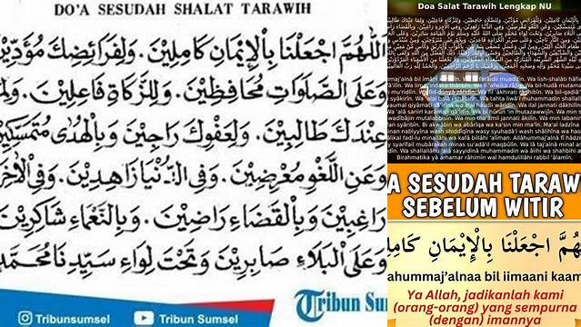 Doa Sebelum Witir Tarawih