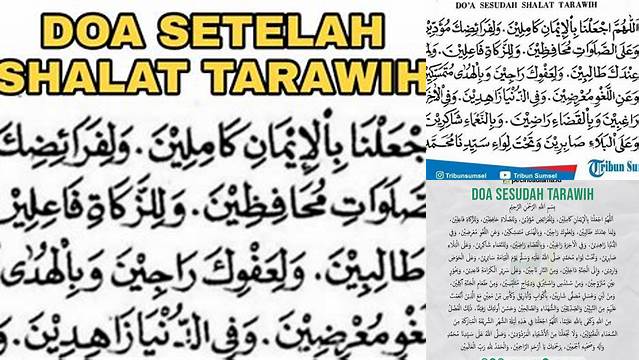 Doa Sesudah Shalat Tarawih