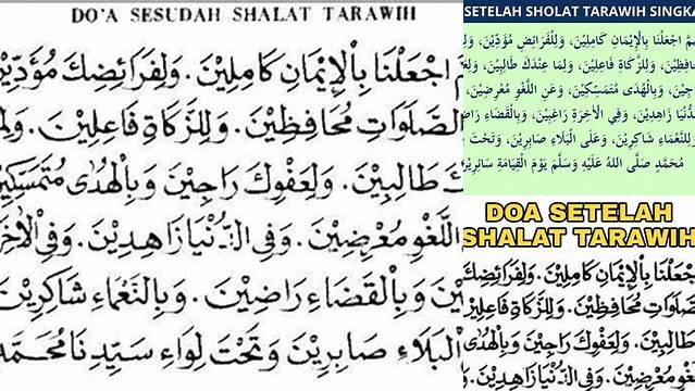 10 Hal Penting tentang doa sesudah sholat tarawih menjelang idul fitri