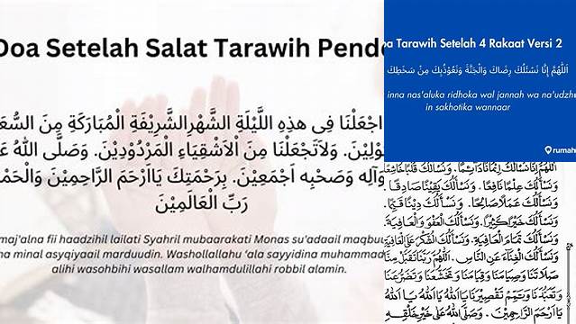 Doa Setelah 2 Rakaat Shalat Tarawih