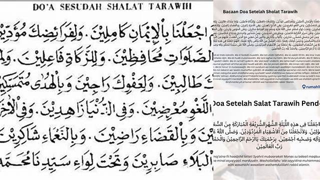 Inilah 10 Hal Penting tentang doa setelah selesai sholat tarawih untuk meraih kemenangan di Idul Fitri