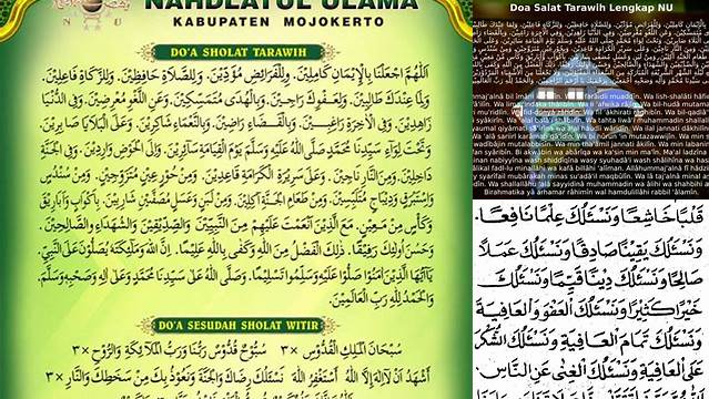 Doa Setelah Tarawih Dan Witir Nu