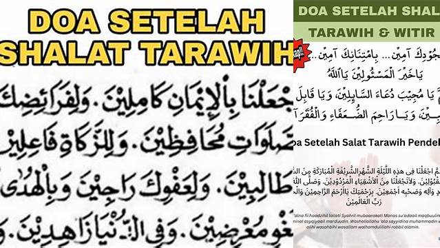 Doa Tarawih Pendek