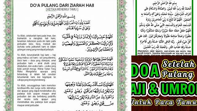 Doa Untuk Orang Pulang Haji