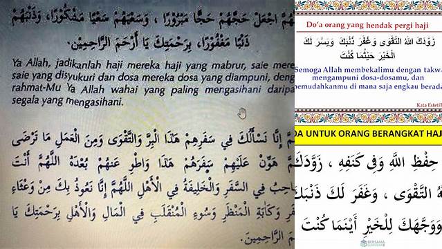 Doa Untuk Orang Yang Pergi Haji
