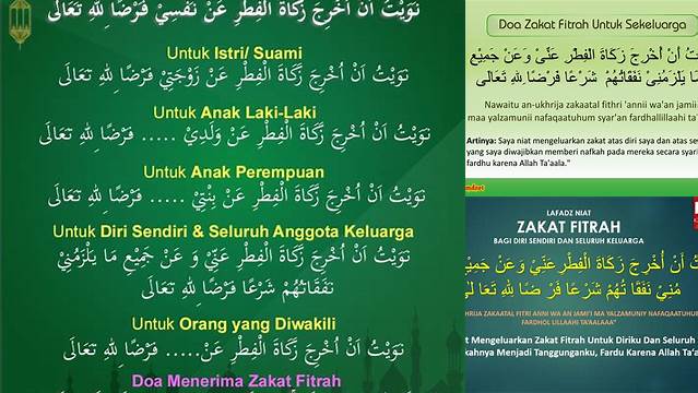 Doa Untuk Zakat Fitrah Keluarga