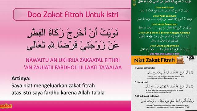 Doa Zakat Fitrah Untuk Istri