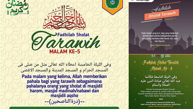 Inilah 9 Hal Penting tentang fadhilah sholat tarawih malam ke 5  yang perlu diketahui menjelang idul fitri